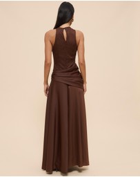 CHANCERY - Layla High Neck Lace Panelled Maxi Dress