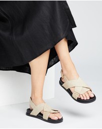 AERE - Linen Crossover Sandals