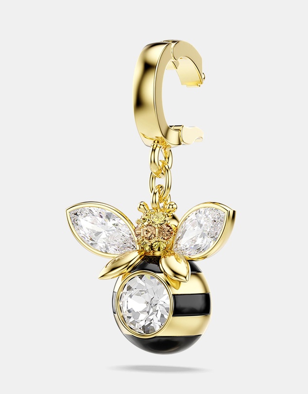 Swarovski - Idyllia charm, Mixed cuts, Bee, Multicoloured, Gold-tone plated