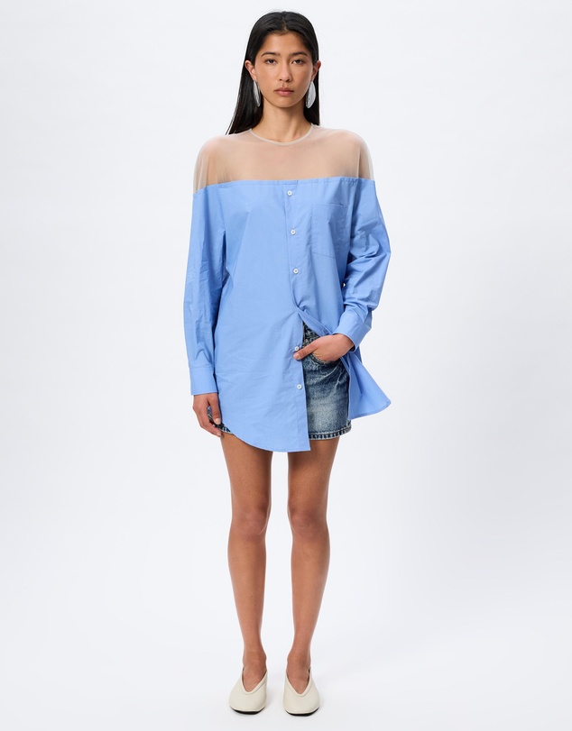 MM6 Maison Margiela - Illusion Off Shoulder Long Sleeve Top