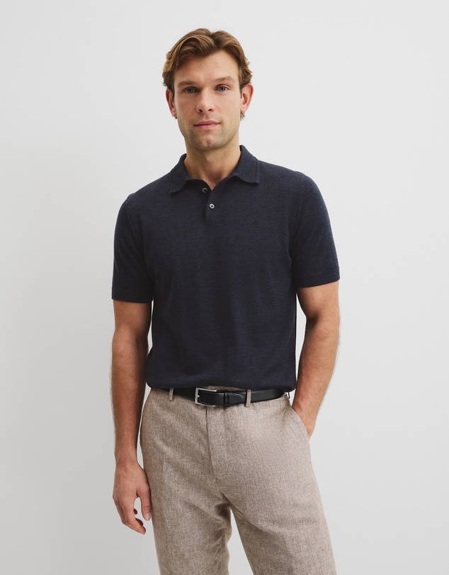 Country Road - Australian Merino Short Sleeve Button Knit Polo