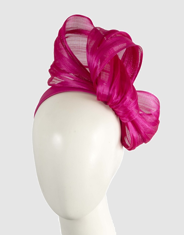 Fillies Collection - Bespoke Hot Pink Bow Racing Fascinator