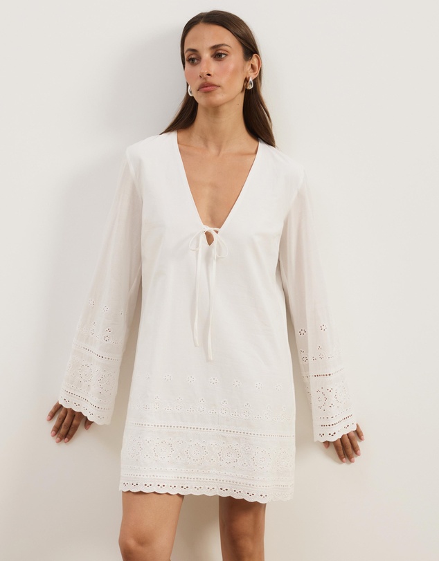 Atmos&Here - Alani Broderie LS Mini Dress