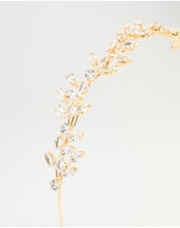 Lovisa - Gold Cubic Zirconia Marquise & Round Leaf Headband