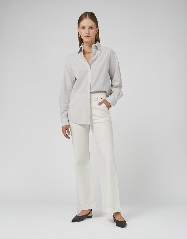 DRICOPER DENIM - Misika Ivory Flare Leg Trousers