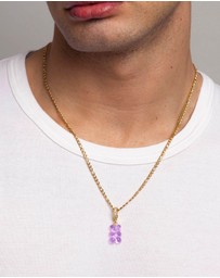 Nialaya Jewellery - Men's Purple Gummy Bear Necklace