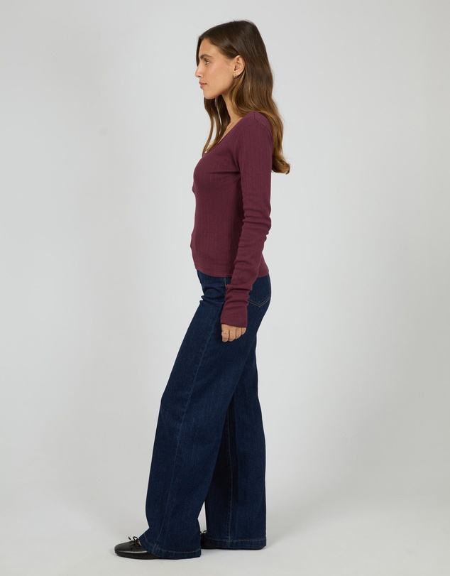 All About Eve - Tia Long Sleeve Top Wine