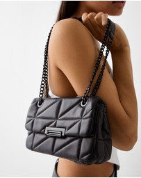 Bershka - Quilted Multi-way Crossbody Bag With Chain