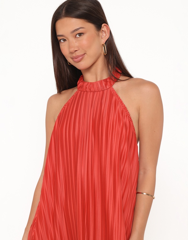 Petal & Pup - Tyra Halterneck Mini Dress - Red