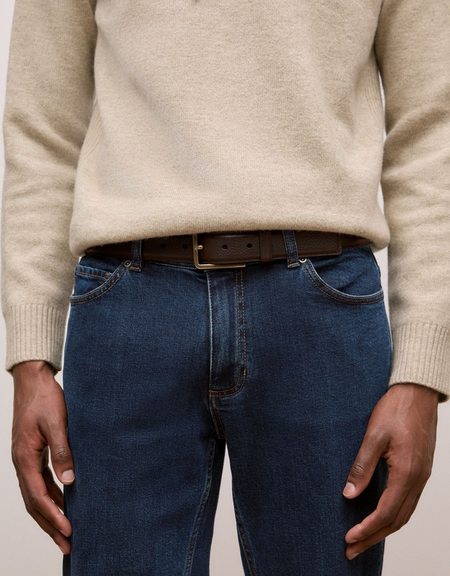 Trenery - Mica Grain-leather Belt in Espresso