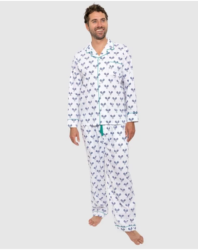 Sant And Abel - Men's Tennis Navy Long PJ Set