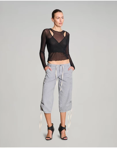 Love and Nostalgia - Wrap It Up Mesh Top - Black