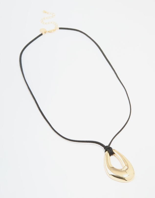 Lovisa - Gold Plated Cord Open Oval Long Necklace