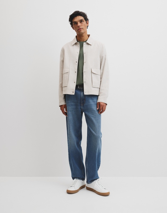 Country Road - Linen Cotton Blend Button Jacket