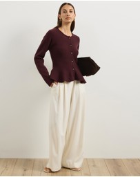 Atmos&Here - Thea Peplum Hem Knit Cardigan