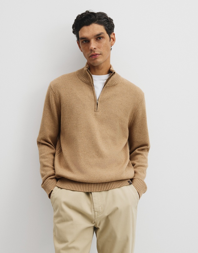 Country Road - Australian Good Earth Cotton Half Zip Knit