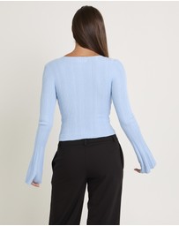 Subtitled - Hally Boat Neck Long Sleeve Knit Top