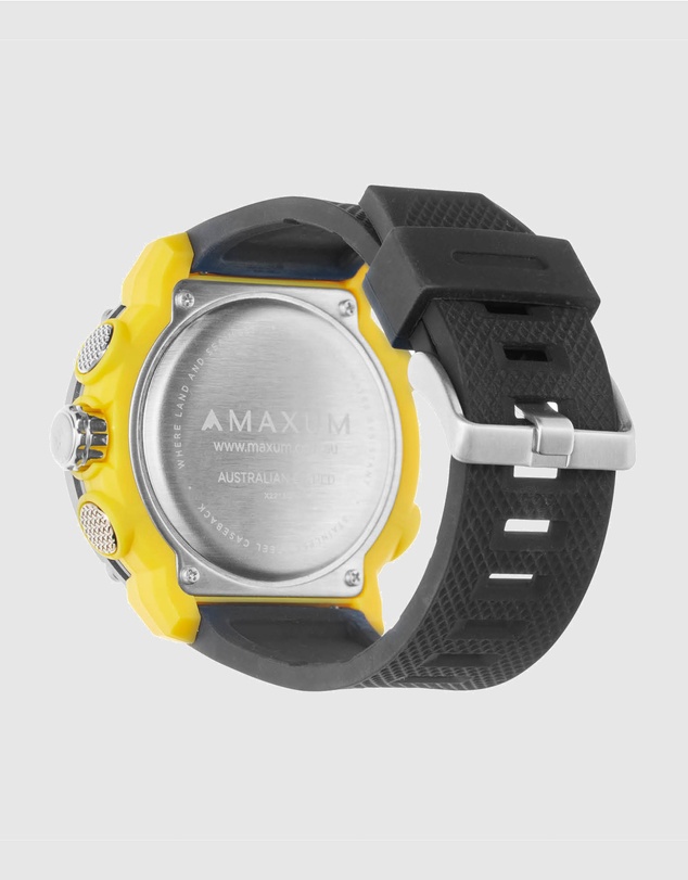 Maxum - CONQUEST Black and Yellow Analogue and Digital Watch