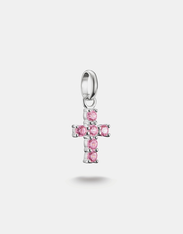THOMAS SABO - THOMAS SABO Connect Charm cross with pink stones