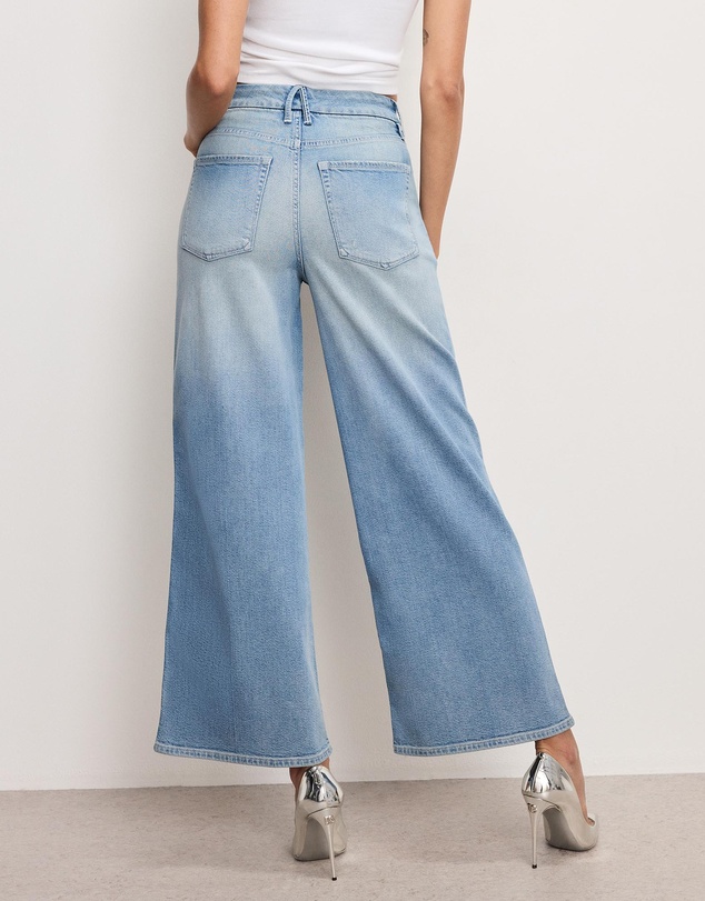 Good American - Good Skate Wide Cropped Jeans