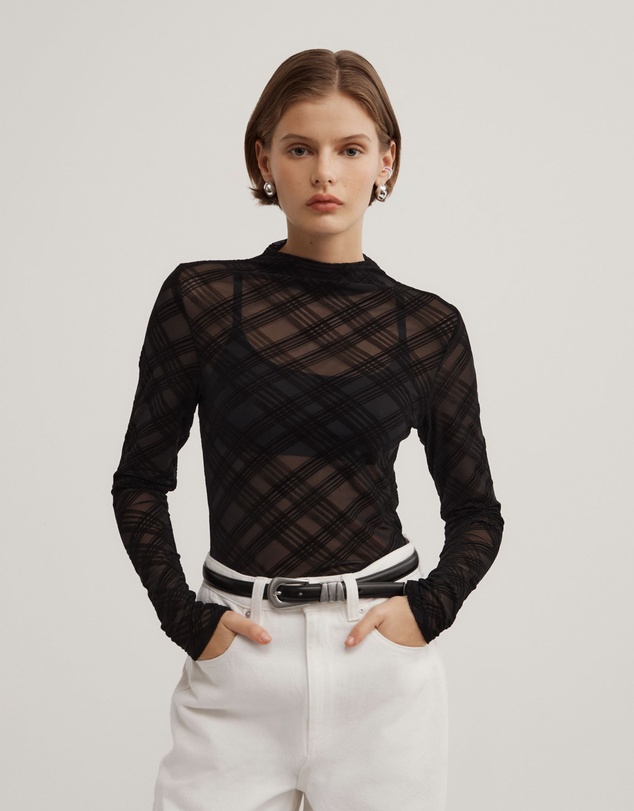 Witchery - Flocked Mesh Top