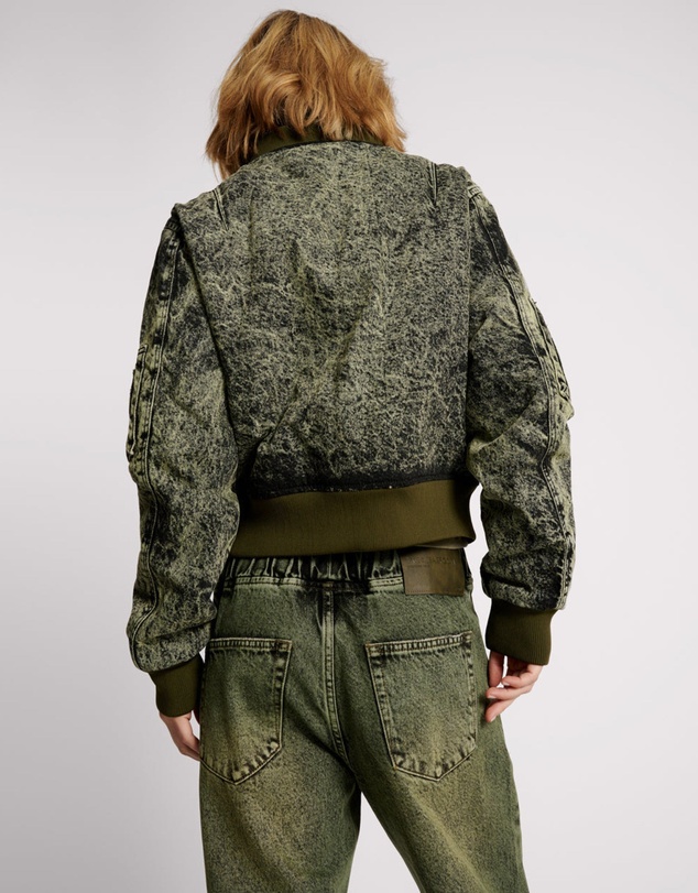 ONE TEASPOON - Black Khaki Denim Bomber Jacket