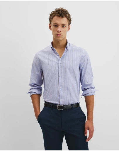 Country Road - Long Sleeve Cotton Stretch Strap Shirt