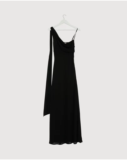 Revibe - Repaired CHANCERY Elly Asymmetric Draped Cowl Maxi Dress - AU 8