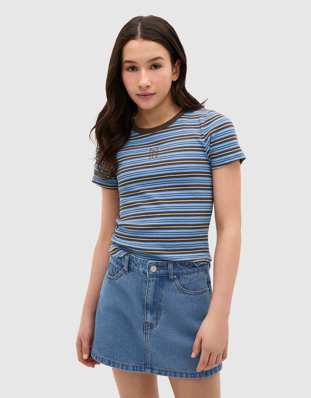 Seed Heritage - Stripe Logo Rib Tee - Teen