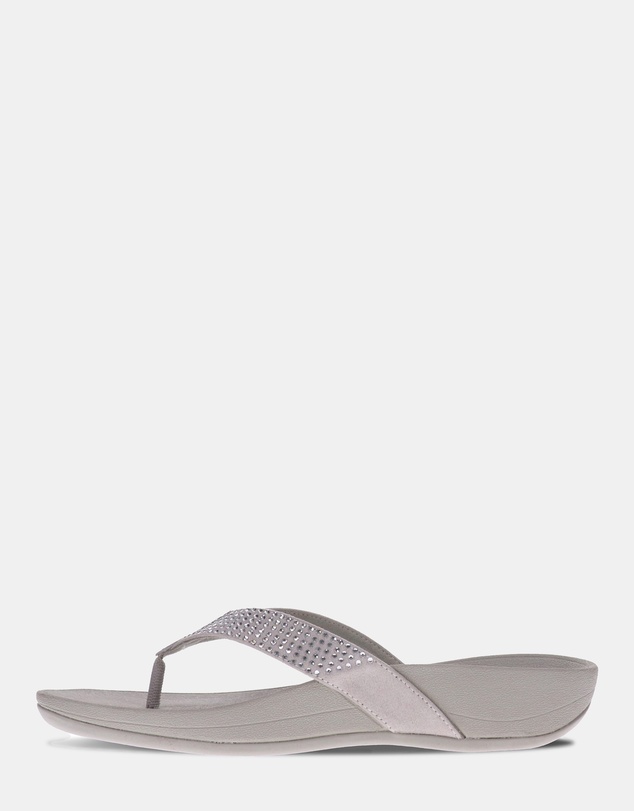 Mia Vita - Allora Toe Post Sandal - Silver Rhinestone