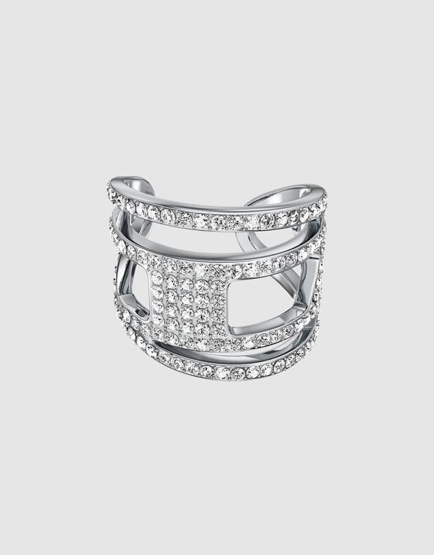 Diesel - Oval D Logo Silver Ring