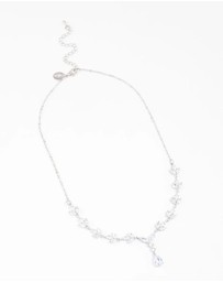 Lovisa - Silver Plated Cubic Zirconia Marquise Vine Y-Shaped Necklace