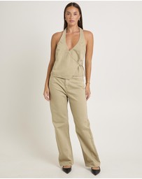 Subtitled - Delilah Denim Halter Neck Top