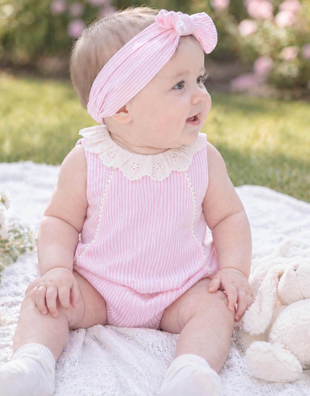 Bebe by Minihaha - Willa Stripe Lace Collar Bodysuit - Babies