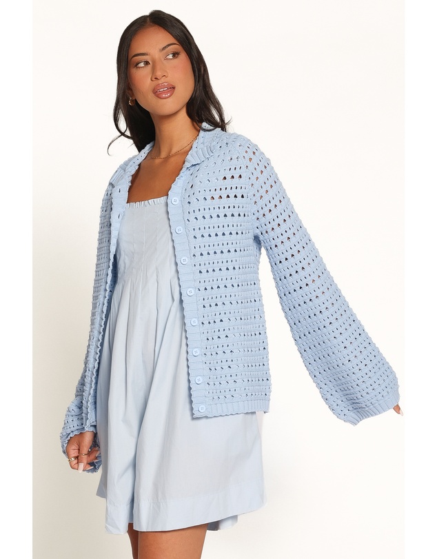 Petal & Pup - Delphine Crochet Cardigan - Blue