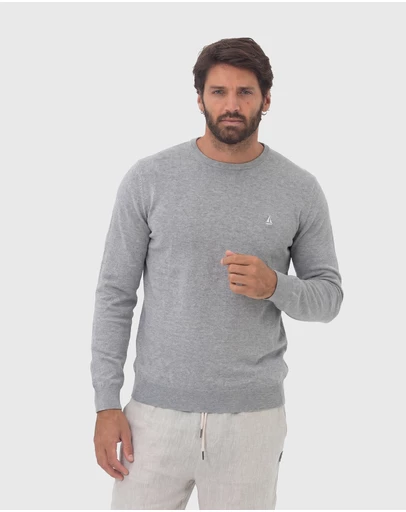 Coast Clothing - Crew Neck Cotton Jumper - Grey