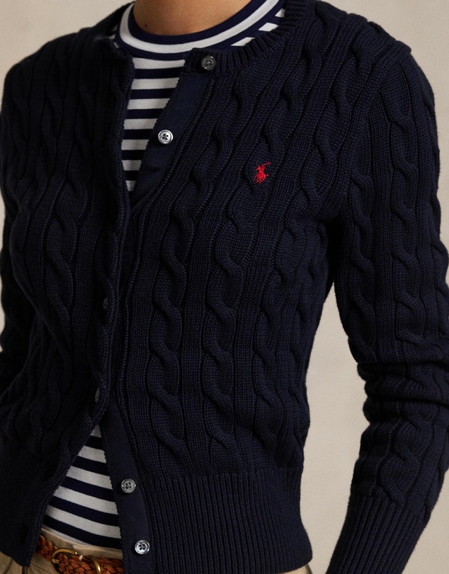 Polo Ralph Lauren - Cable-Knit Cotton Crewneck Cardigan