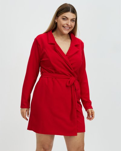 Plus Basic Jersey Belted Blazer Dress