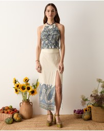 BOTEH - Arcadia Paisley Maxi Skirt With Split