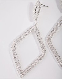 Lovisa - Silver Cupchain Diamante Drop Earrings