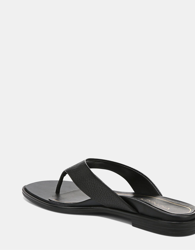 Vionic - Agave Toe Post Sandal - Black Leather