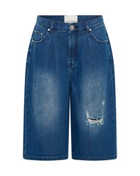 ONE TEASPOON - Beastie Low Waist Wide Leg Denim Jorts - Rosewood