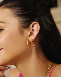 Ania Haie - Gold Medium Heart Hoop Earrings