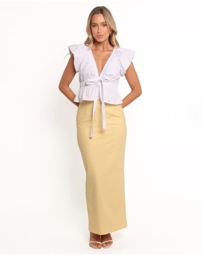 Petal & Pup - Meara Midi Skirt - Butter Yellow