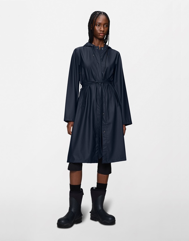RAINS - A-Line Longer Women's Jacket Navy