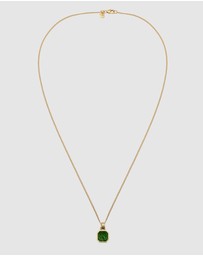 Kuzzoi - ICONIC EXCLUSIVE - Necklace Male Geometric Green Enamel 925 Sterling Silver Gold Plated