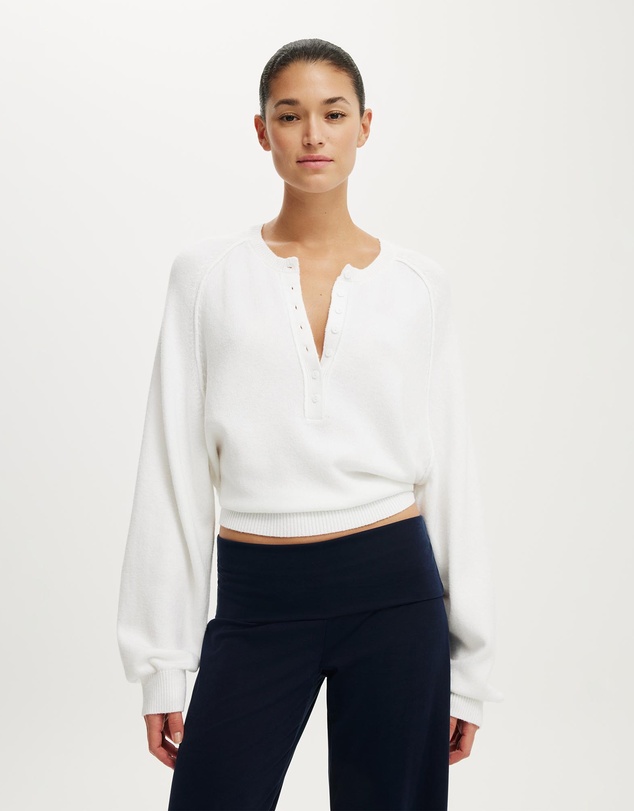 Cotton On - Everfine Oversized Henley Knit