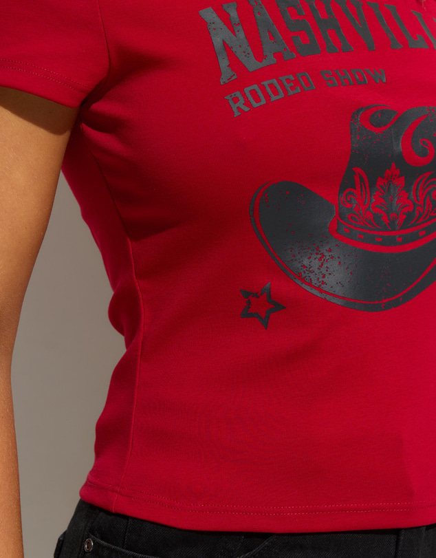 Dazie - Wild West Off Shoulder Graphic Tee