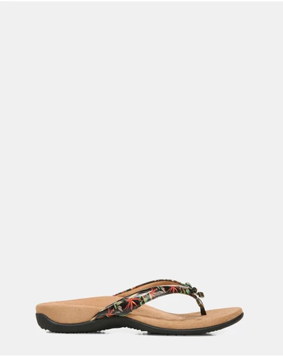 Vionic - Bella Toe Post Sandal - Black Tropical