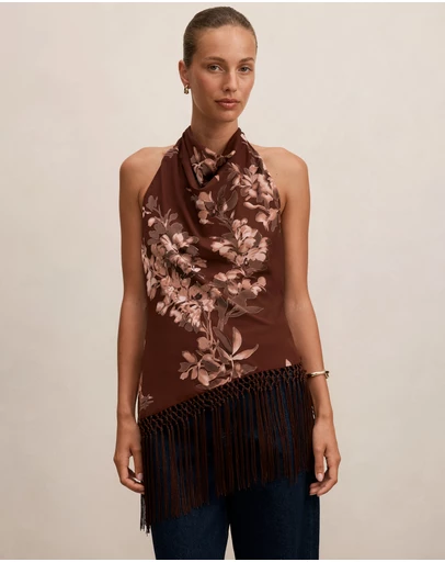 Forever New - Harmony Tassel Halter Neck Top